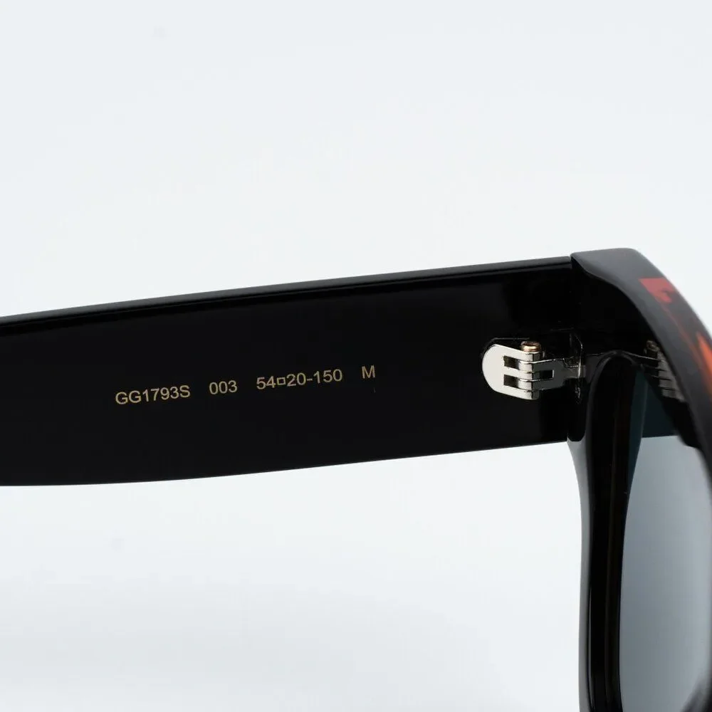 Gucci Women Sunglasses Black Blue Square GG1793S 003 NEW AUTHENTIC